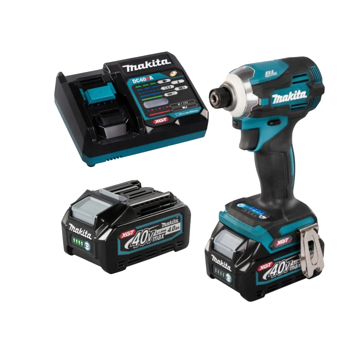 מברגת אימפקט MAKITA TD001G 40V עם 2 סוללות 4Ah ומטען